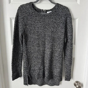 Crown & Ivy Women’s Large High Low Black White Pullover Sweater